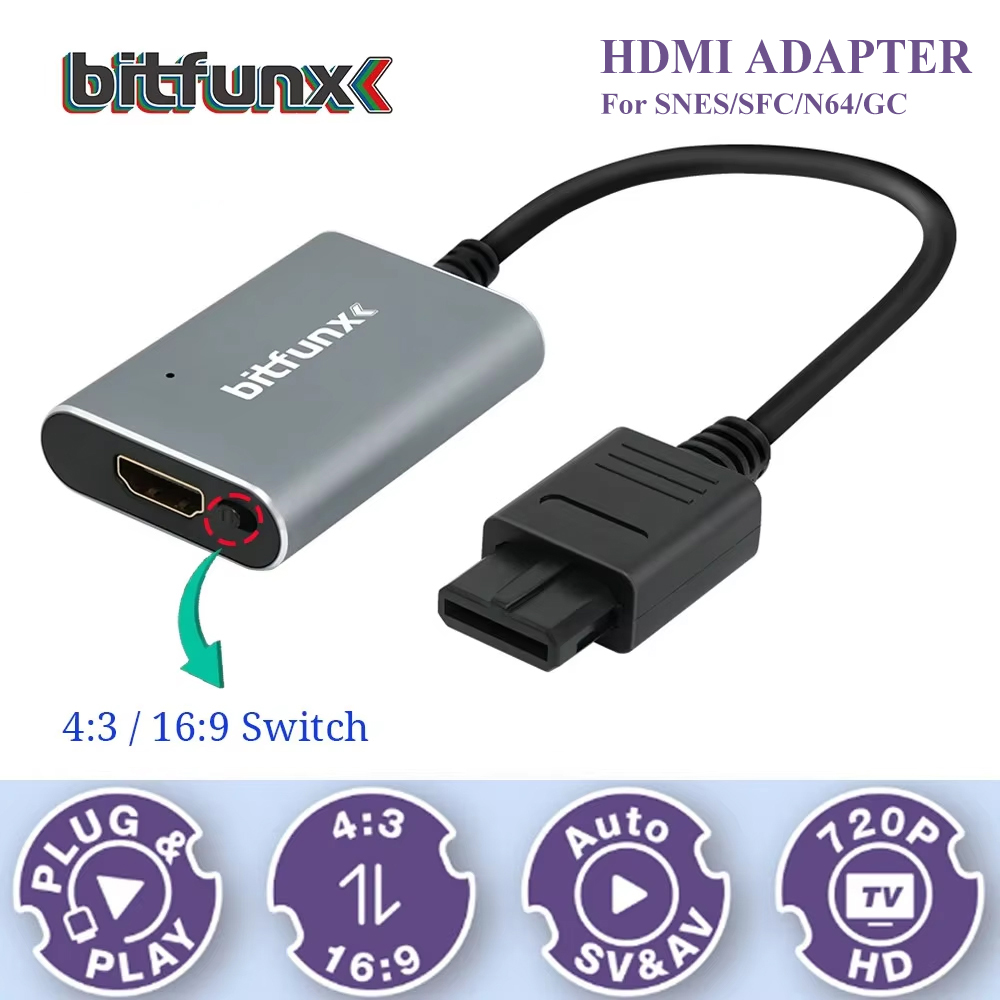 Адаптер Bitfunx 720P Svideo/AV – обзор и цена Gaming Console Retro Handheld